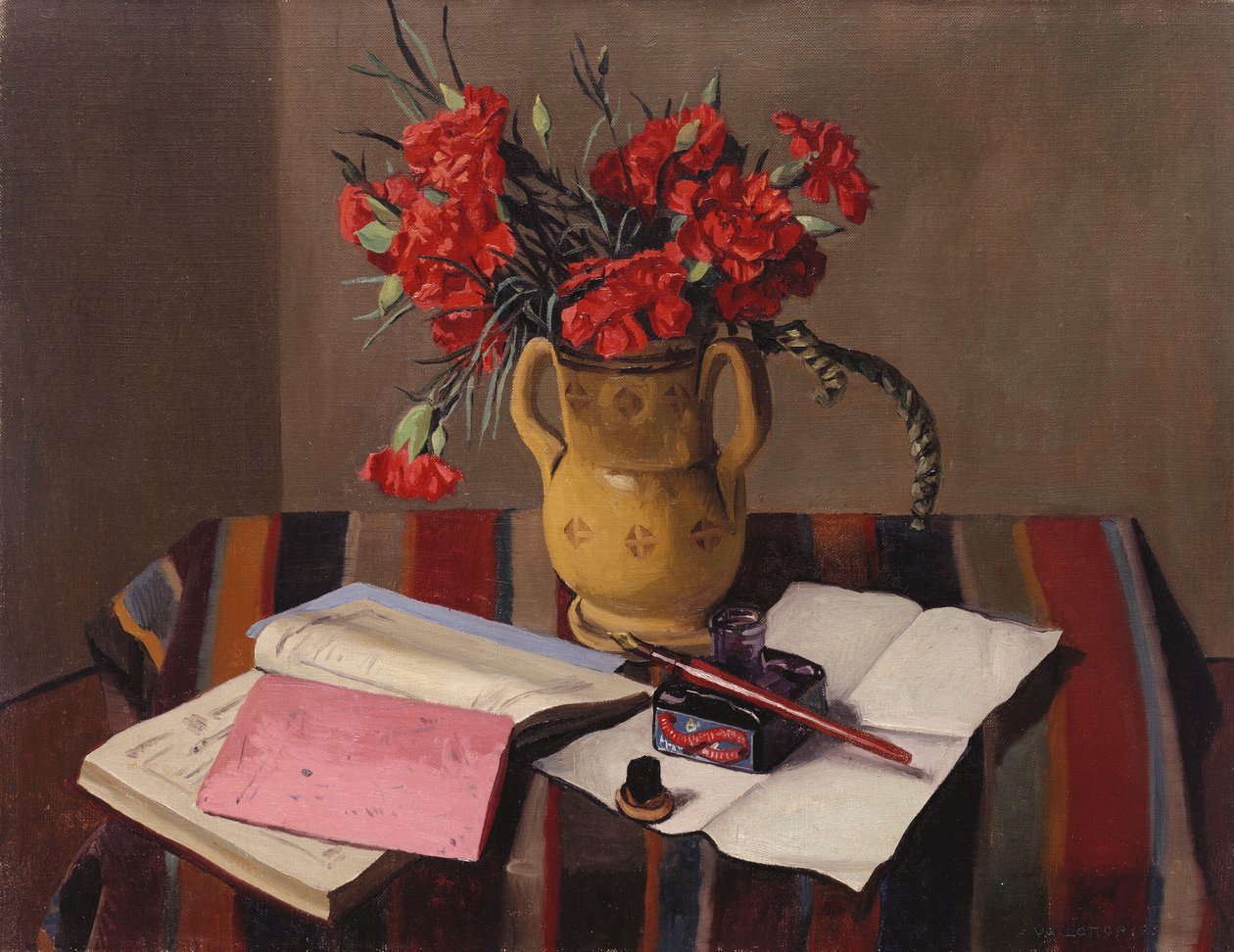 Neilikat ja tilikirjat, 1925 tekijältä Felix Edouard Vallotton