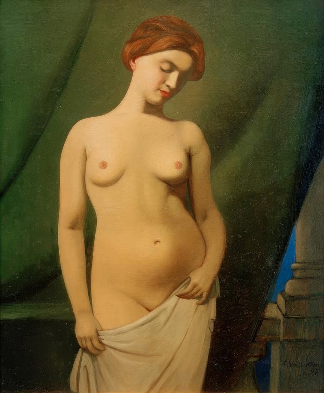 Femmes nue, rideau vert tekijältä Felix Edouard Vallotton