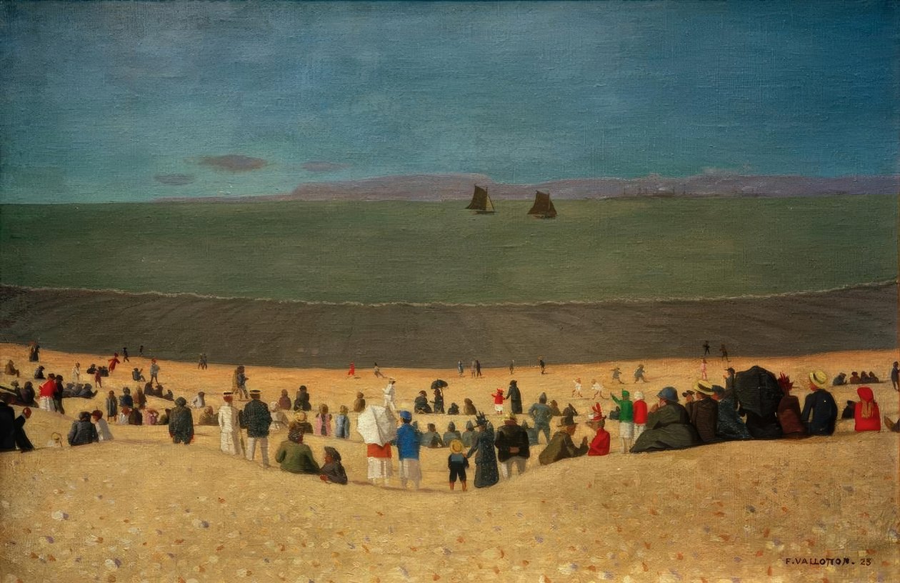 La plage à Honfleur tekijältä Felix Edouard Vallotton