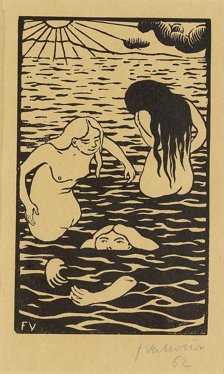 Kolme uimaria, 1894 tekijältä Felix Edouard Vallotton