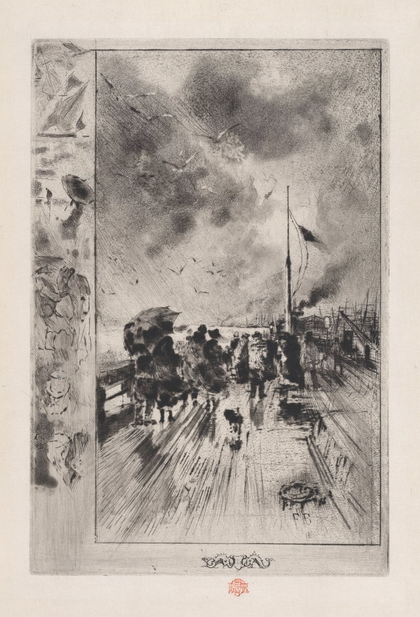 Laituri Englannissa, 1879. tekijältä Felix Hilaire Buhot