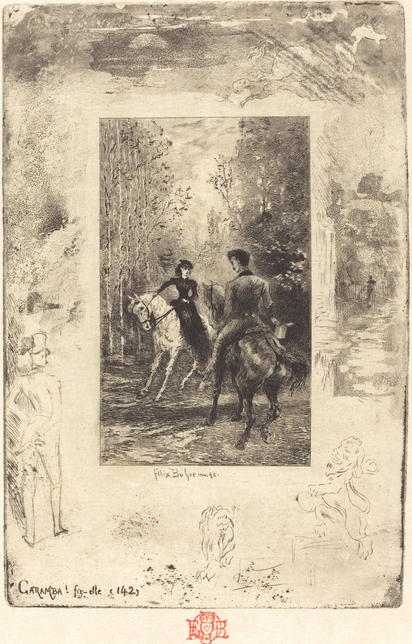Caramba! Fit-elle Caramba! Hän huudahti, 18791880. tekijältä Felix Hilaire Buhot