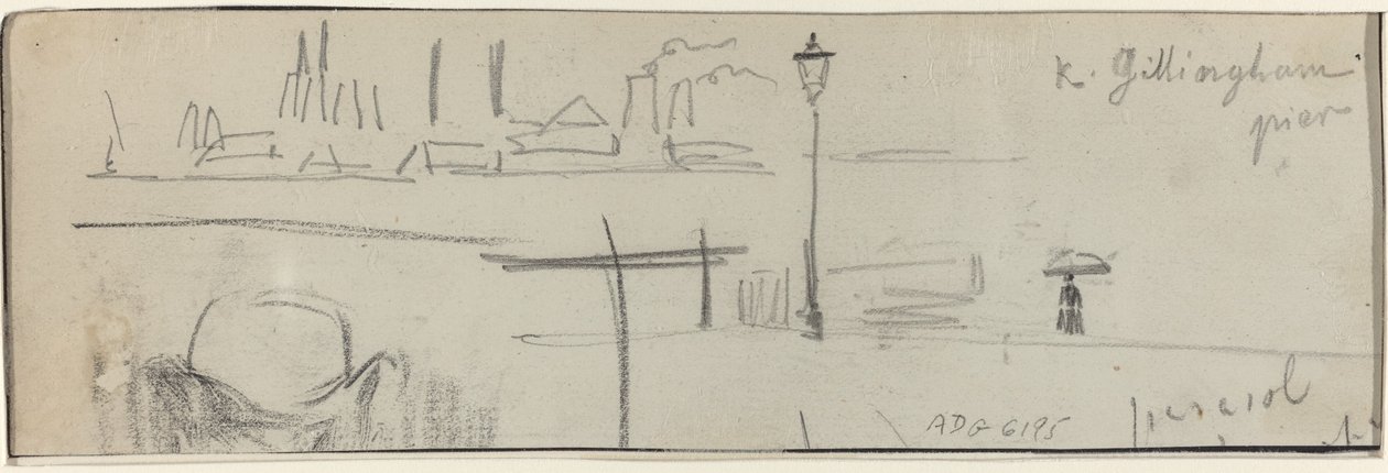 Gillingham Pier, Lontoo [verso] tekijältä Felix Hilaire Buhot