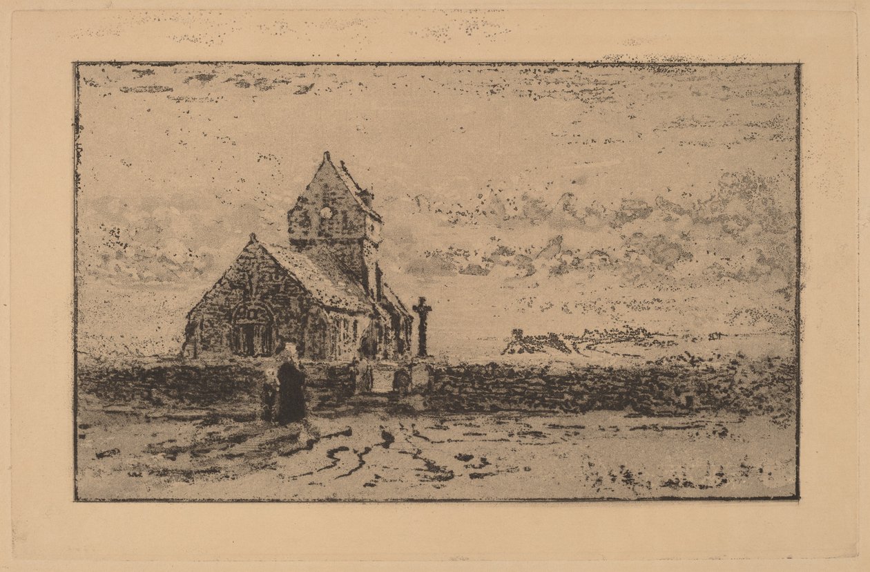 Jobourgin kirkko, 1887. tekijältä Felix Hilaire Buhot