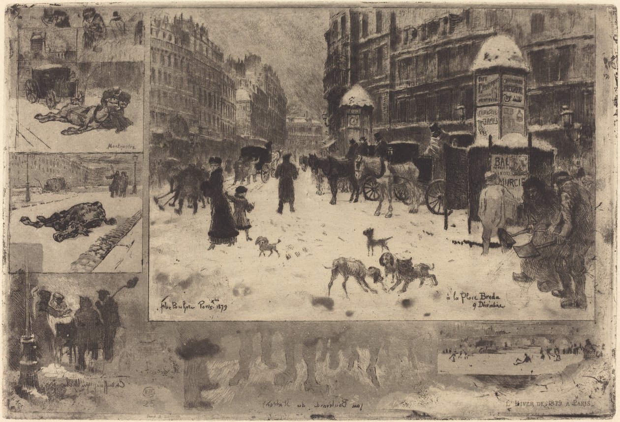 Talvi Pariisissa Talvi Pariisissa, 1879. tekijältä Felix Hilaire Buhot