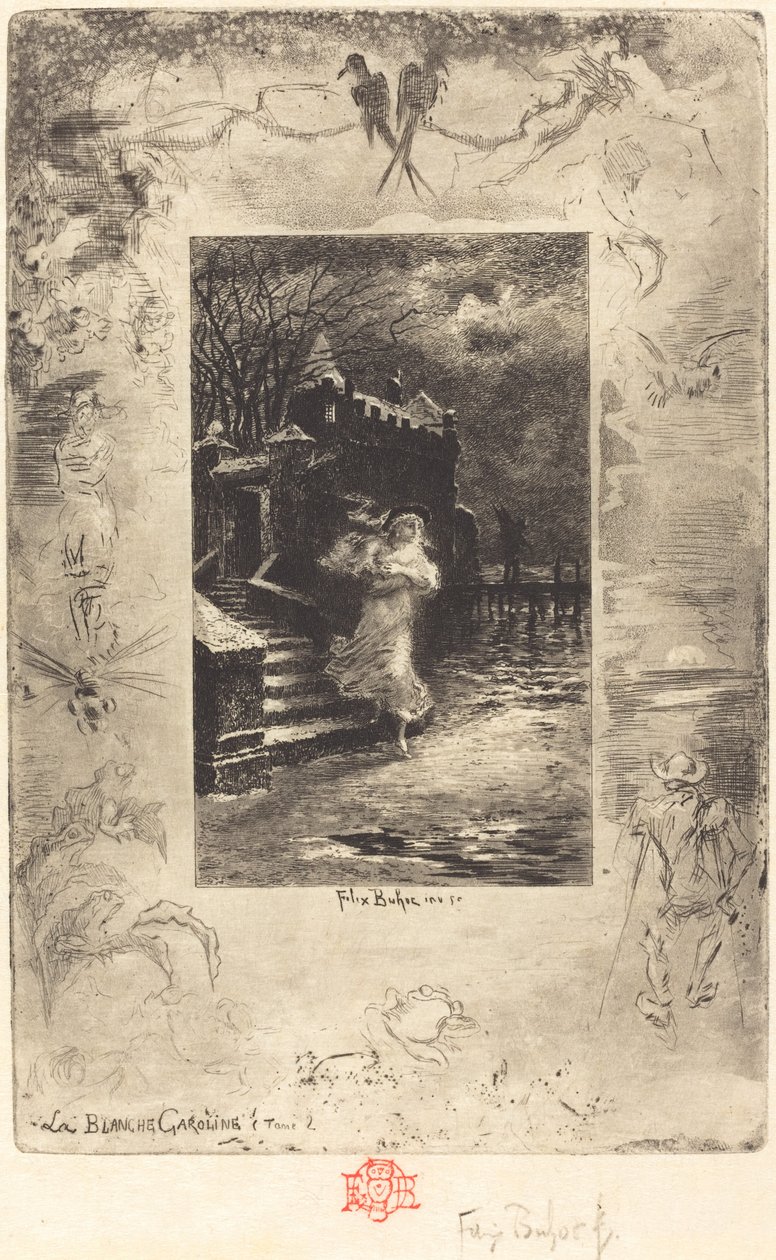 La Blanche Caroline (Pale Caroline) tekijältä Felix Hilaire Buhot