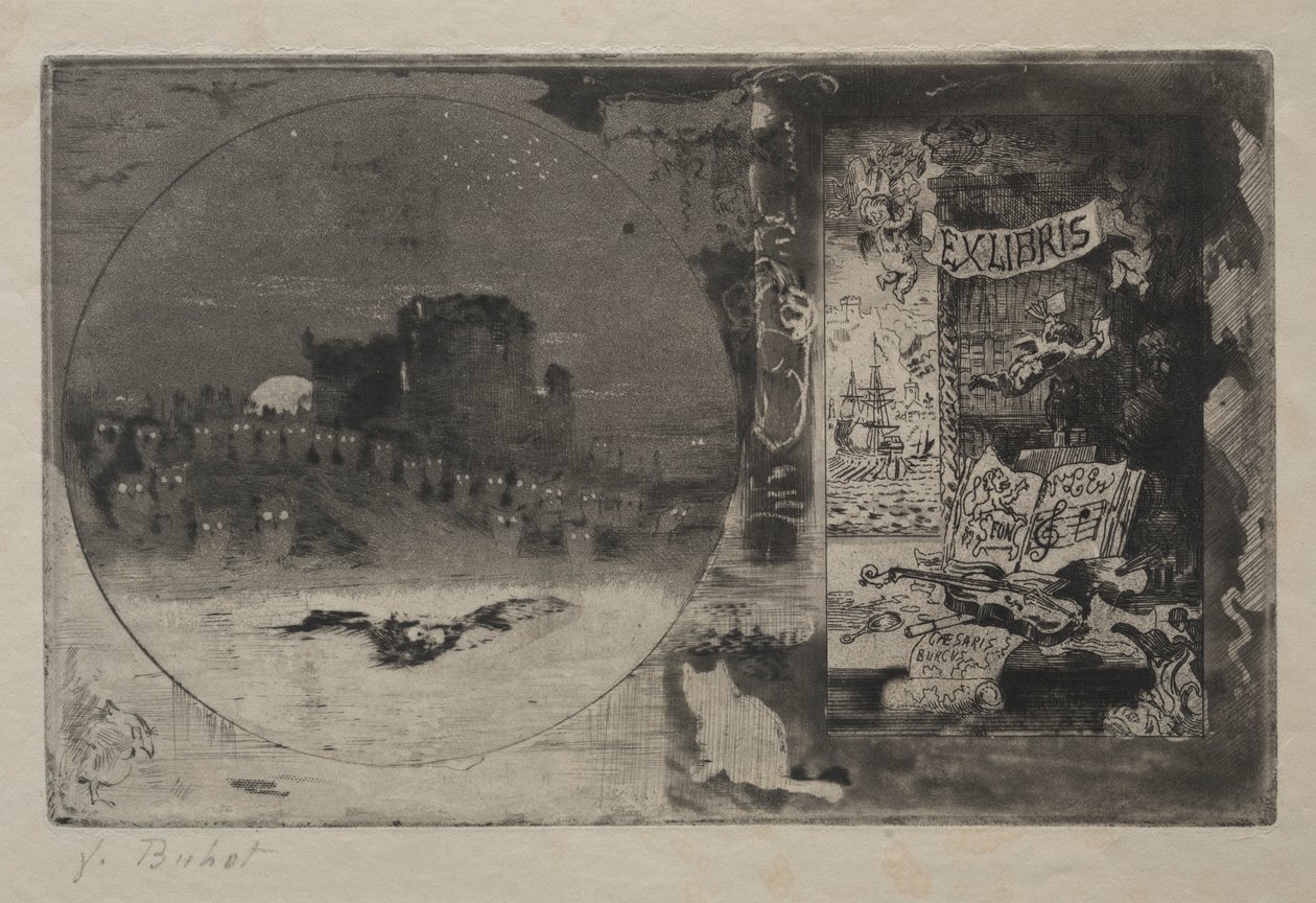 Pöllöjen linna, 1887. tekijältä Felix Hilaire Buhot
