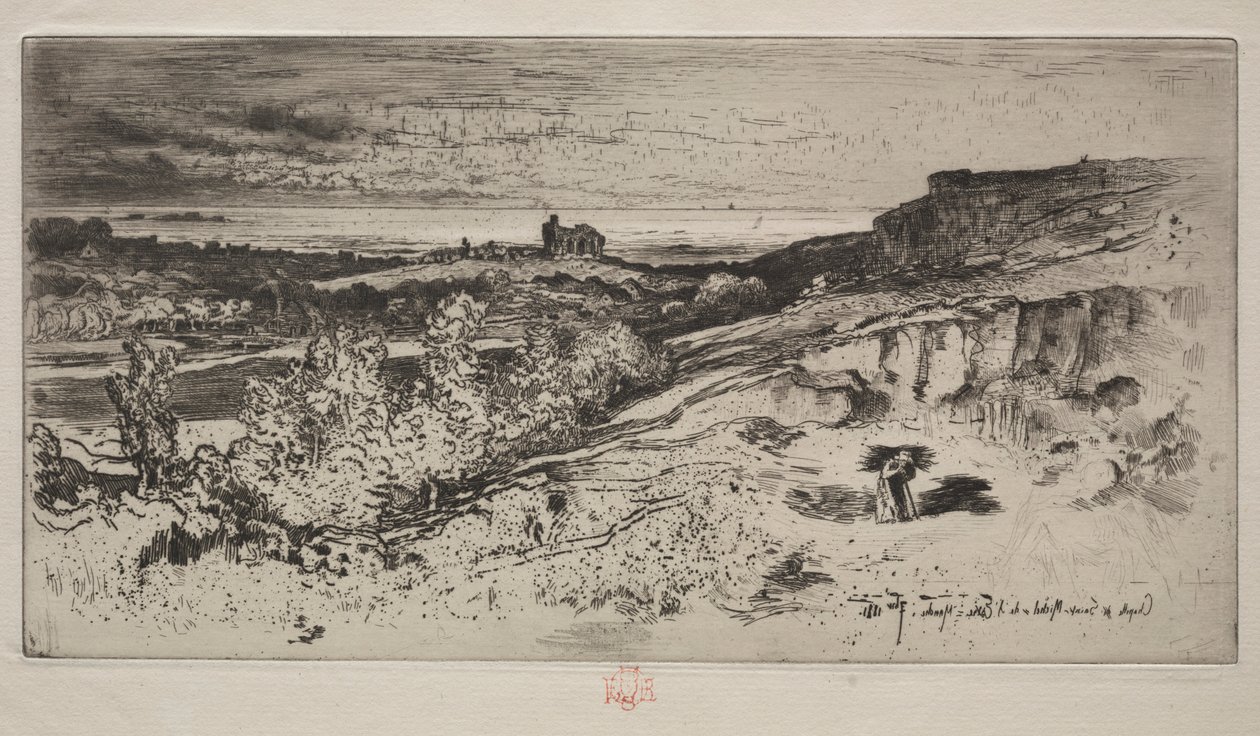 Kappeli Saint-Michel LEstressä, 1881. tekijältä Felix Hilaire Buhot