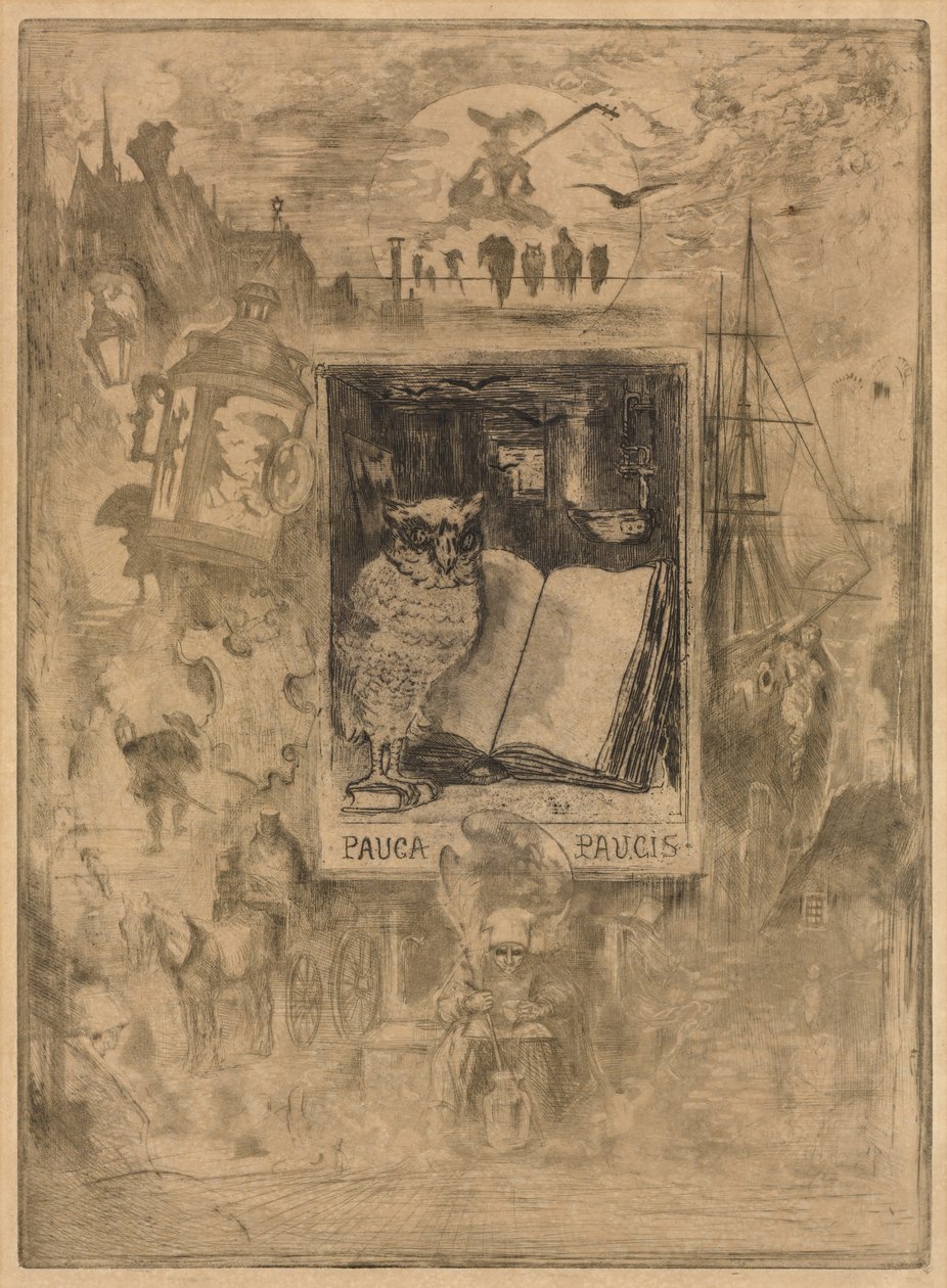 Pöllö, 1883. tekijältä Felix Hilaire Buhot