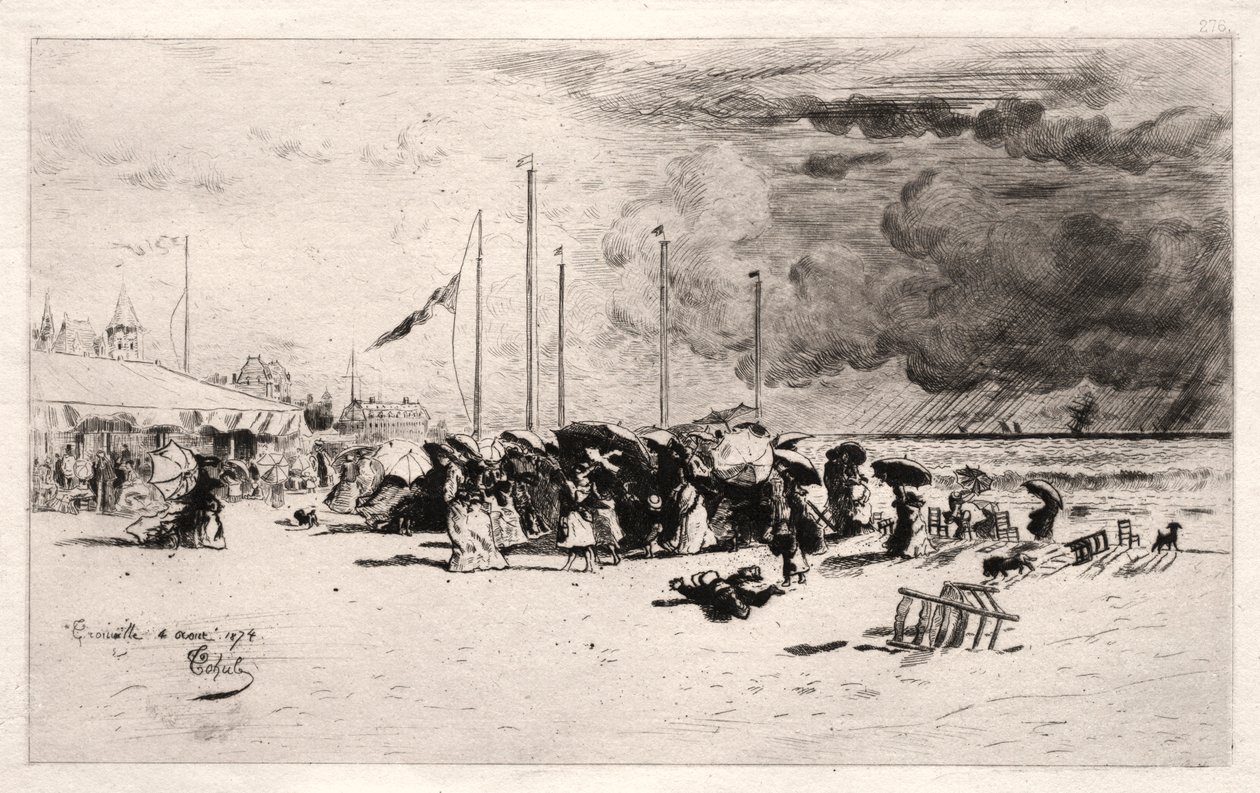 Squall Trouvillessa, 1874. tekijältä Felix Hilaire Buhot