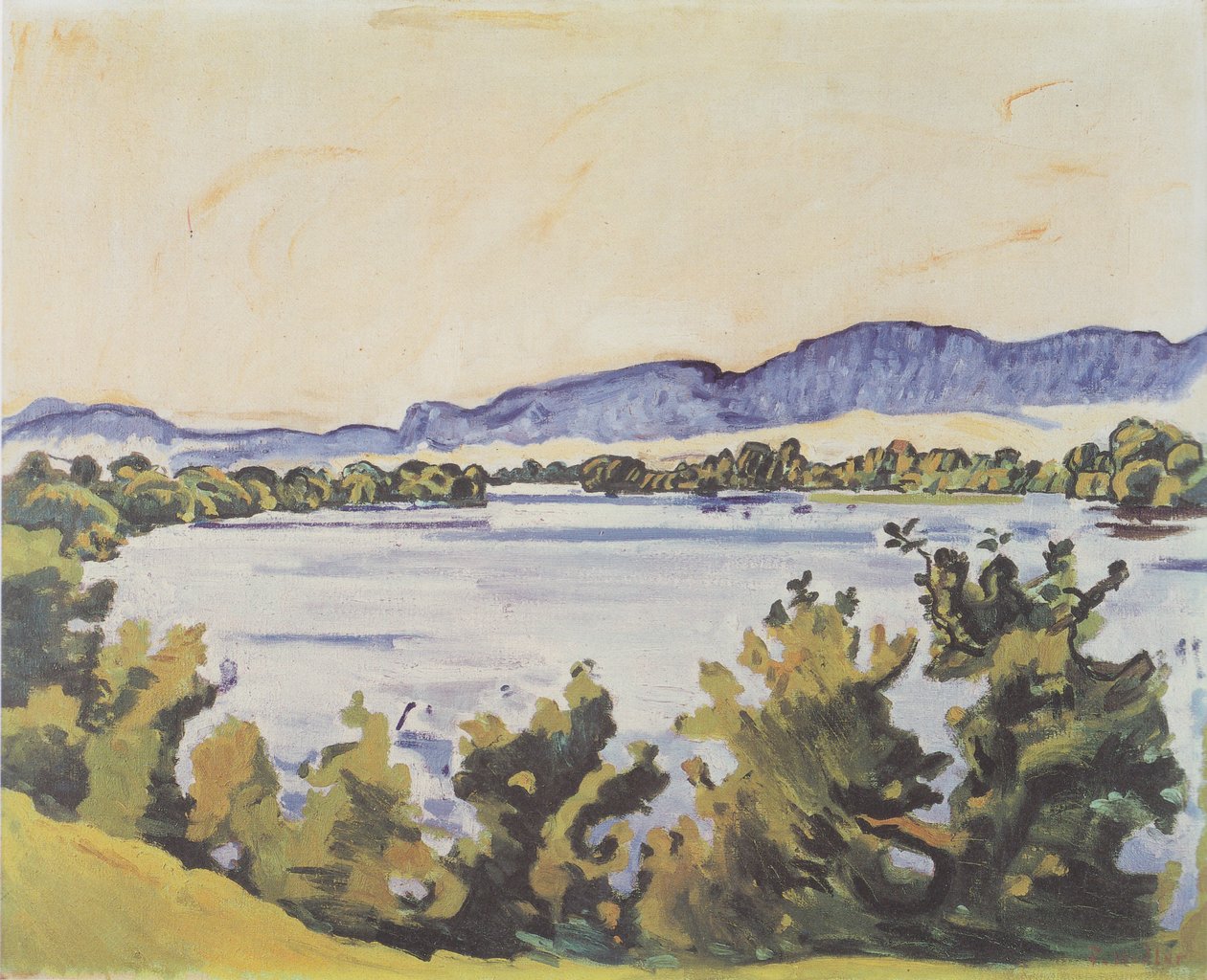 Aare Solothurnin lähellä tekijältä Ferdinand Hodler
