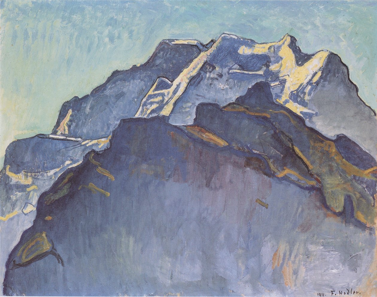 Jungfrau Massif ja Black Monk tekijältä Ferdinand Hodler