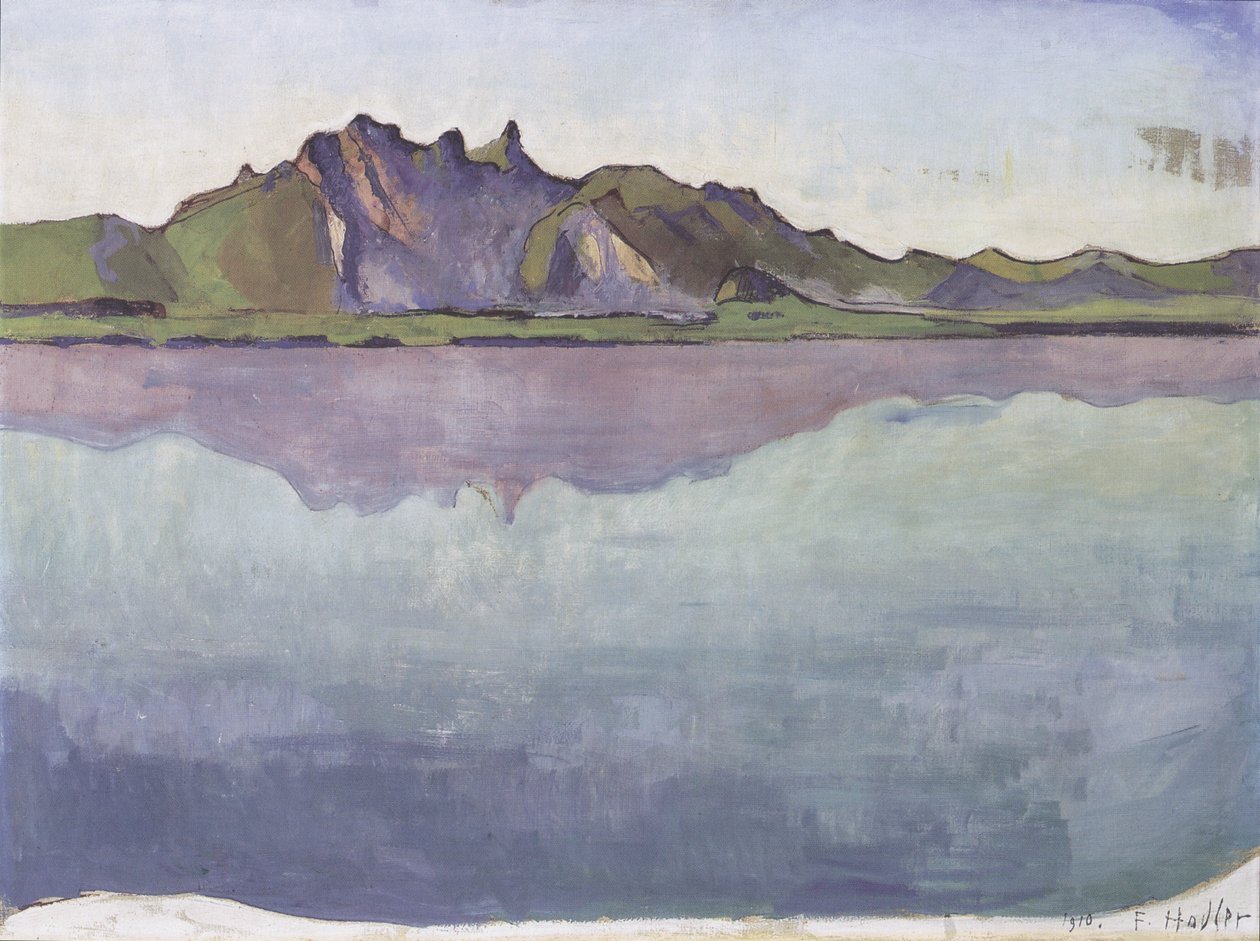 Thunjärvi ja Stockhornin ketju tekijältä Ferdinand Hodler