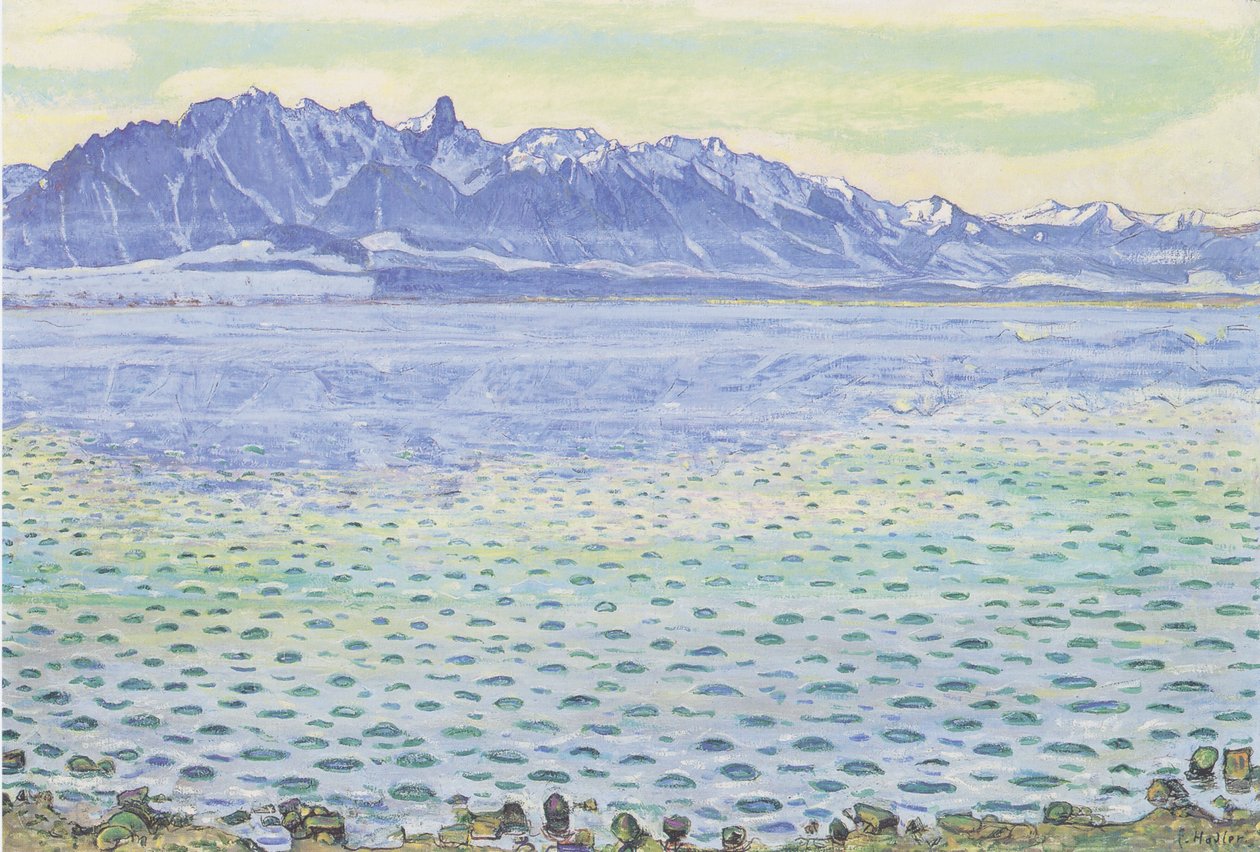 Thunjärvi ja Stockhornin ketju tekijältä Ferdinand Hodler