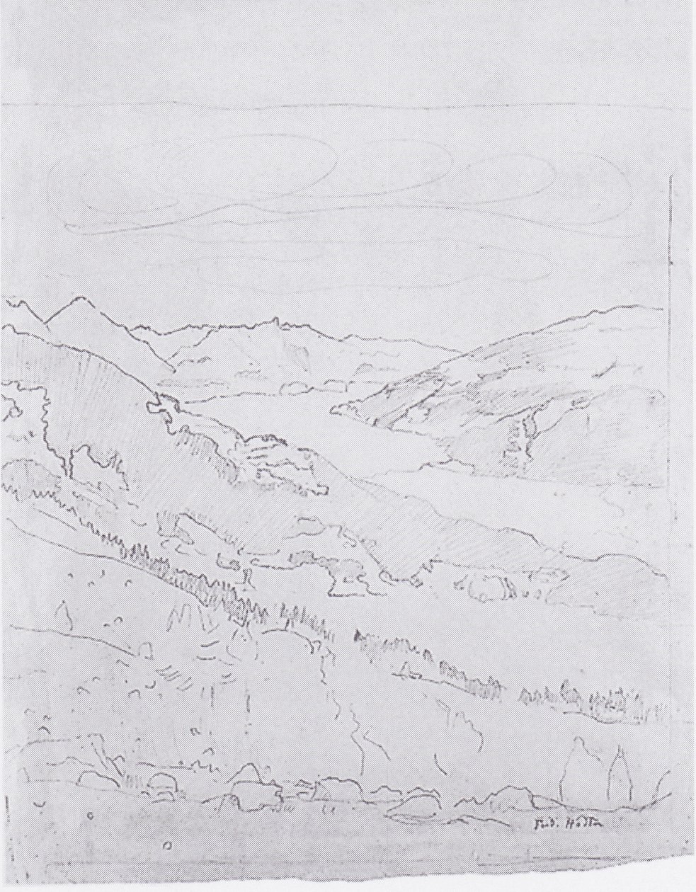 Thun-järvi polulta Schynigen Platte -levylle päin tekijältä Ferdinand Hodler