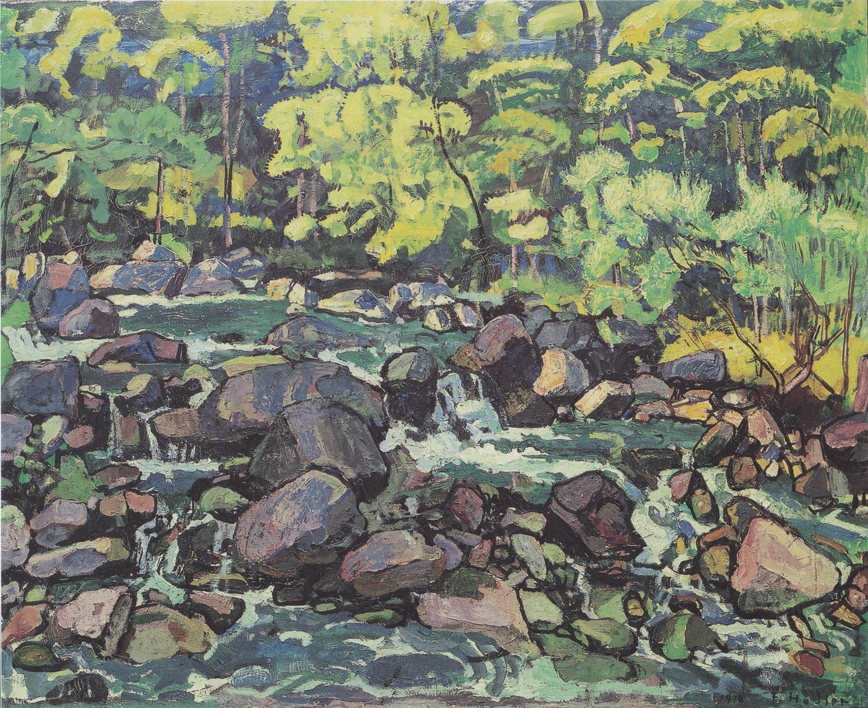 Metsäpuro Champéryn lähellä tekijältä Ferdinand Hodler