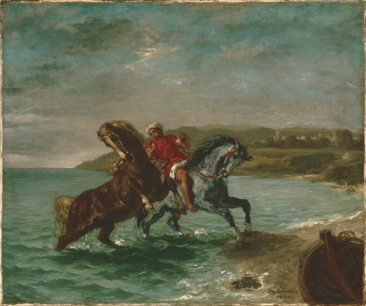 Hevoset nousevat merestä tekijältä Ferdinand Victor Eugene Delacroix