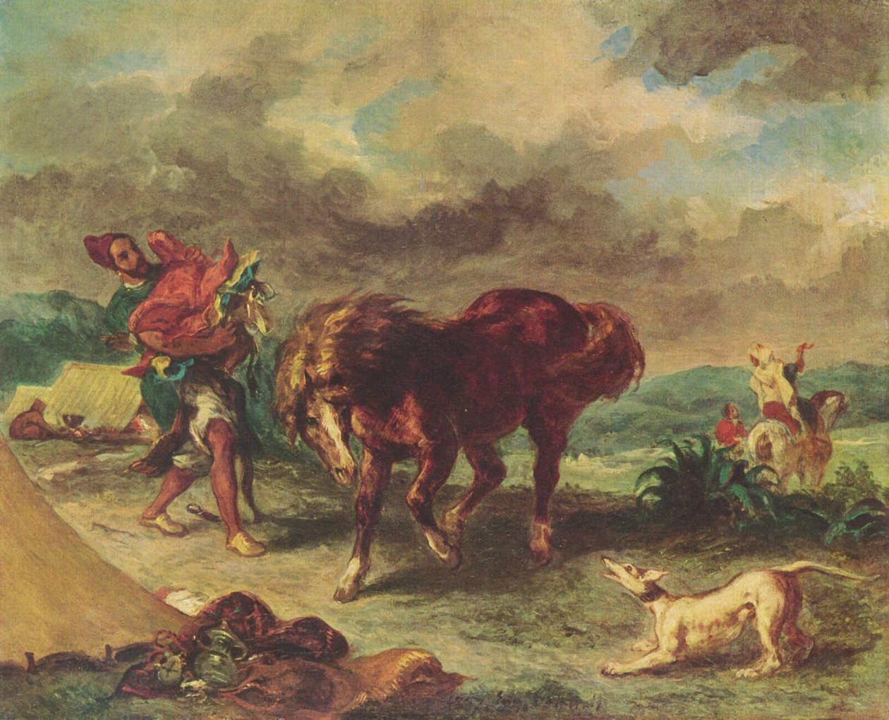 Marokkolainen ja hänen hevosensa tekijältä Ferdinand Victor Eugene Delacroix