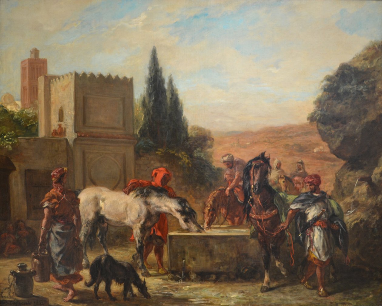 Hevoset suihkulähteellä tekijältä Ferdinand Victor Eugene Delacroix