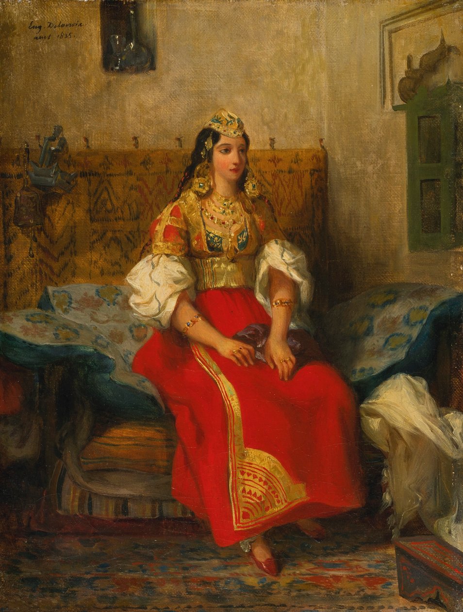 Juutalainen nainen Tangerista puvussa tekijältä Ferdinand Victor Eugene Delacroix