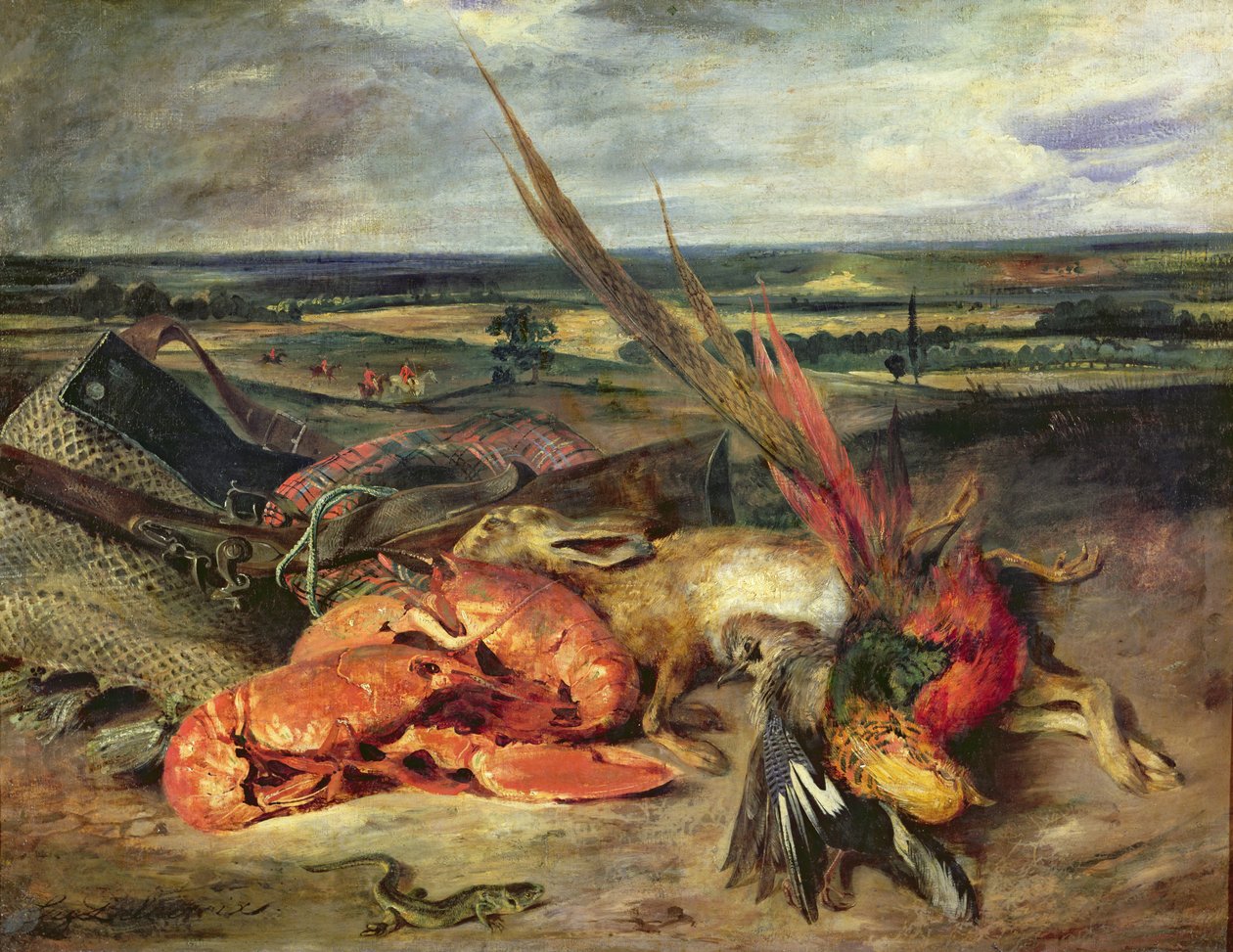 Asetelma hummerien kanssa, 1826-27 tekijältä Ferdinand Victor Eugene Delacroix