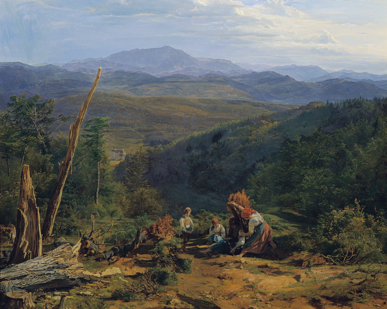 Wienerwald maisema Wildeggin linnalla tekijältä Ferdinand Georg Waldmuller