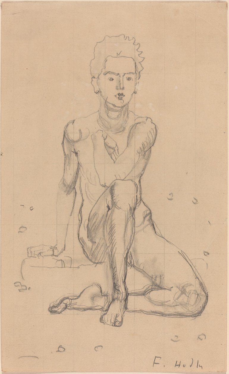 Hector poseeraa alasti tekijältä Ferdinand Hodler