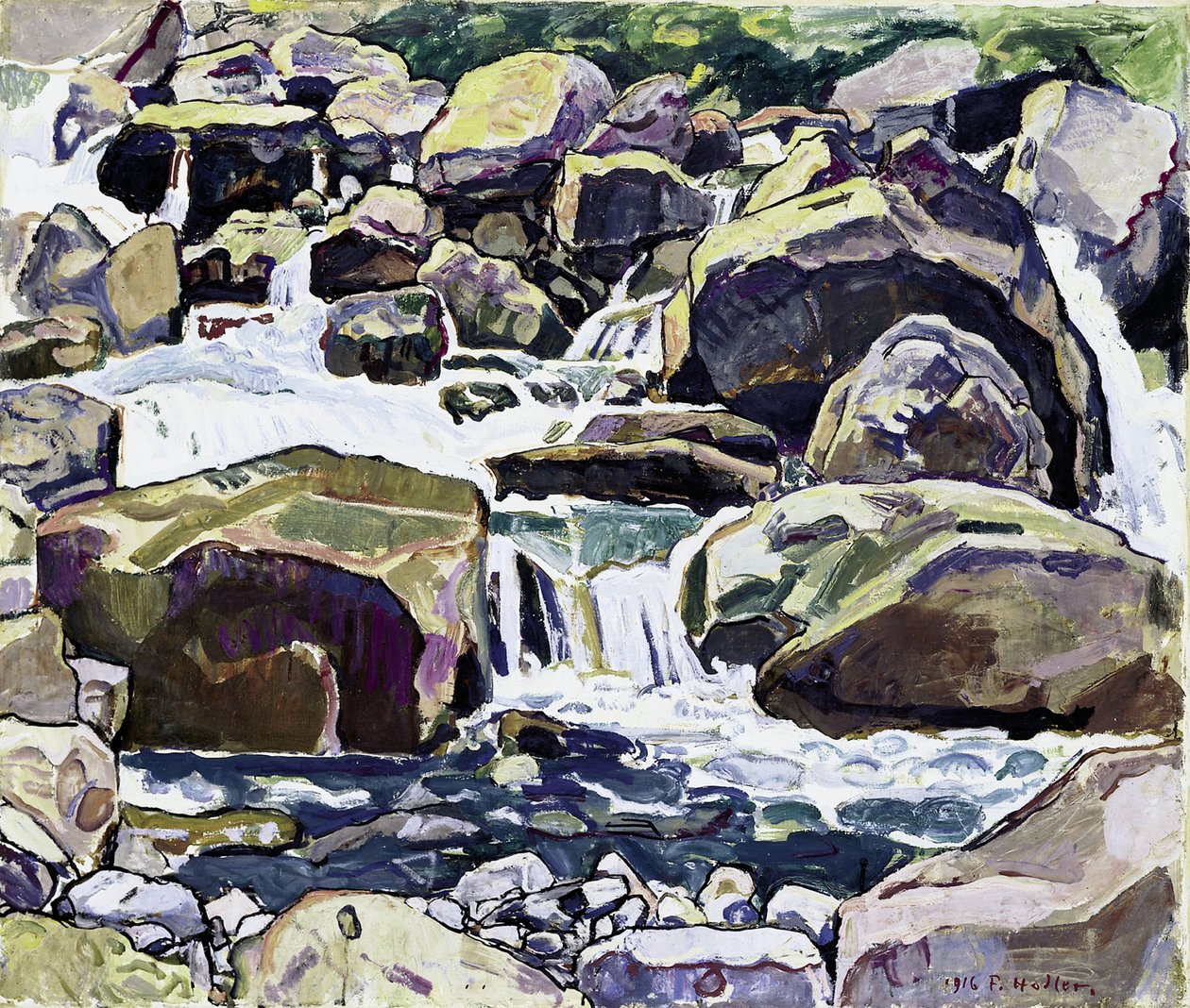 Mountain Stream lähellä Champéryä tekijältä Ferdinand Hodler