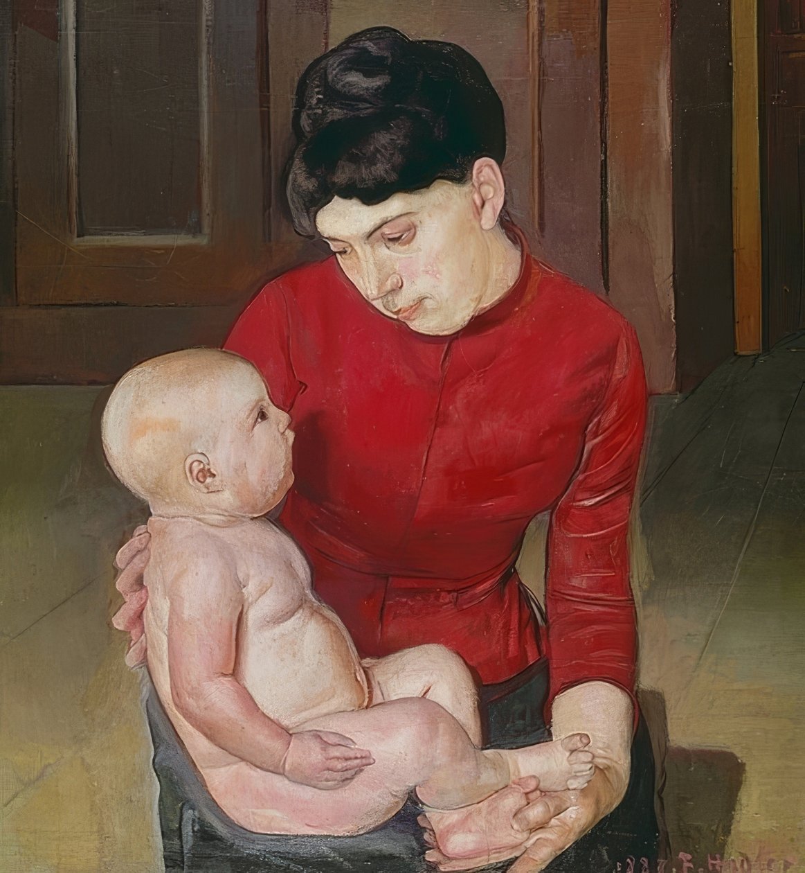 Äiti ja lapsi. 1887 tekijältä Ferdinand Hodler