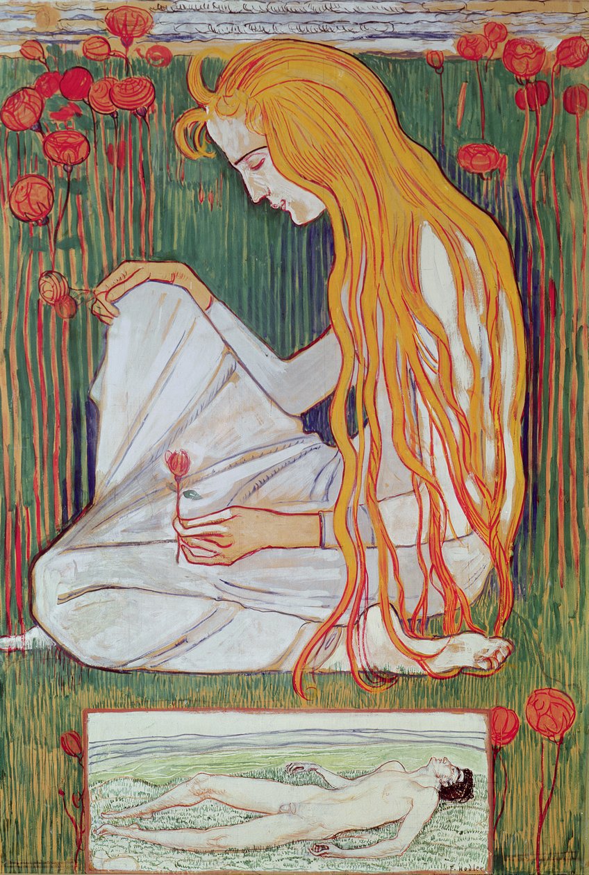 Unelma, 1897 (wc kortilla) tekijältä Ferdinand Hodler