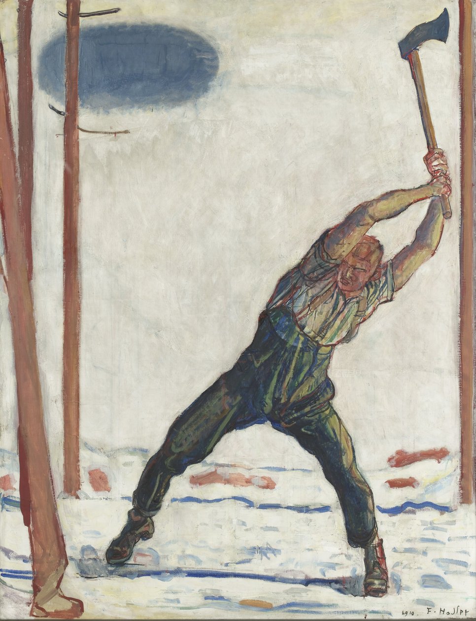 Puunhakkaaja, 1910 tekijältä Ferdinand Hodler