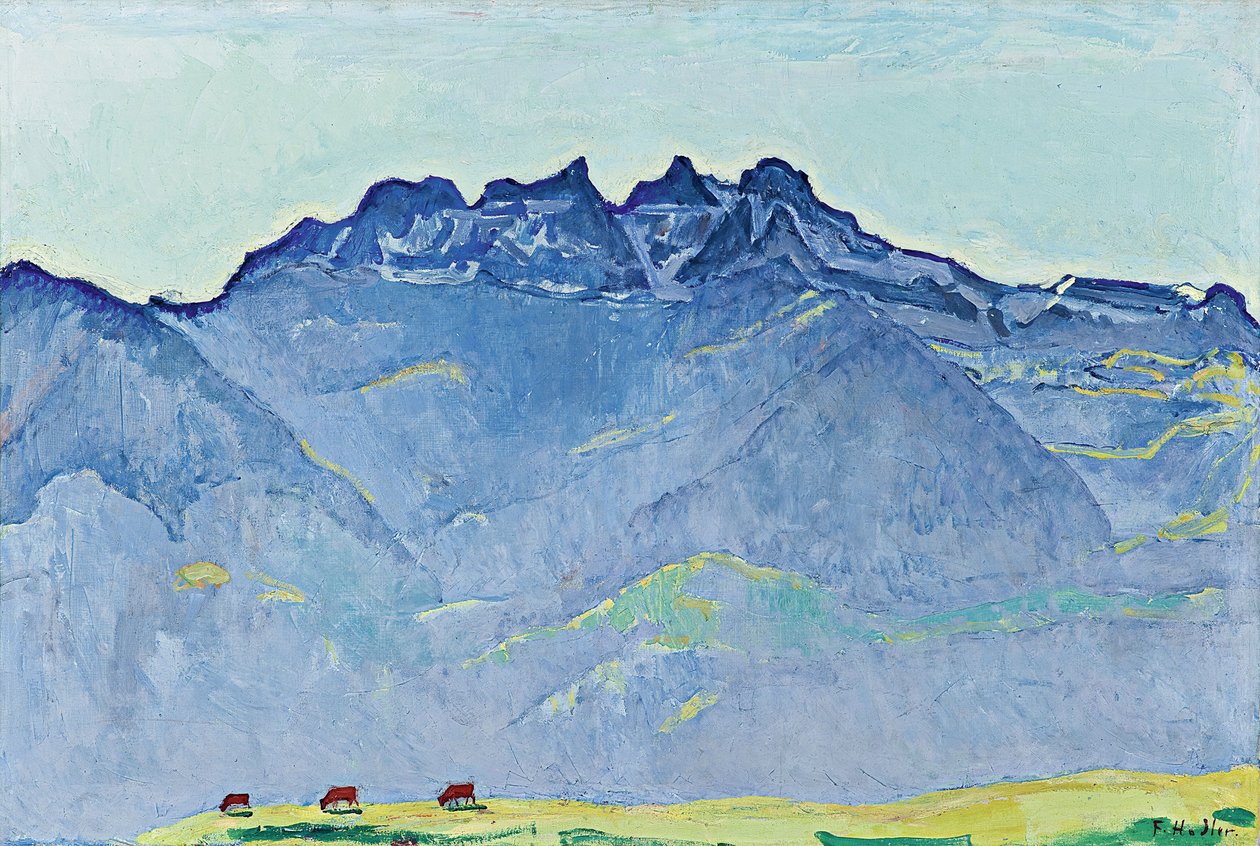 Näkymä Dents-du-Midille Champérystä tekijältä Ferdinand Hodler