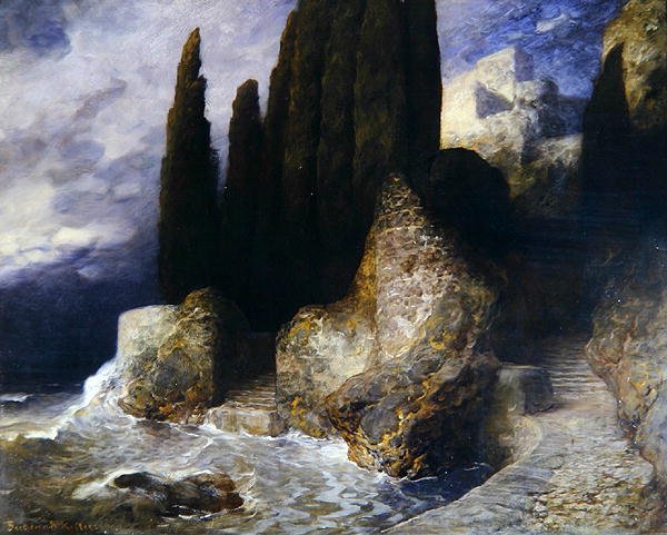 Italialainen maisema (öljy kankaalle) tekijältä Ferdinand Keller