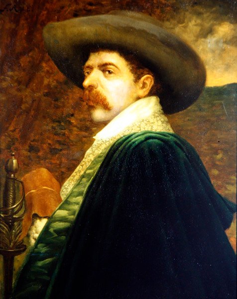Cavalier, n. 1875 (öljy levylle) tekijältä Ferdinand Roybet
