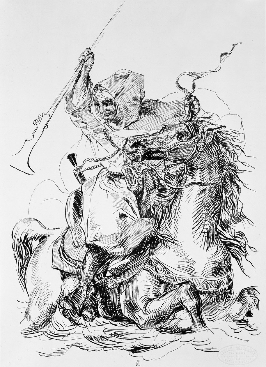 Arabialainen ratsumies tekijältä Ferdinand Victor Eugene Delacroix