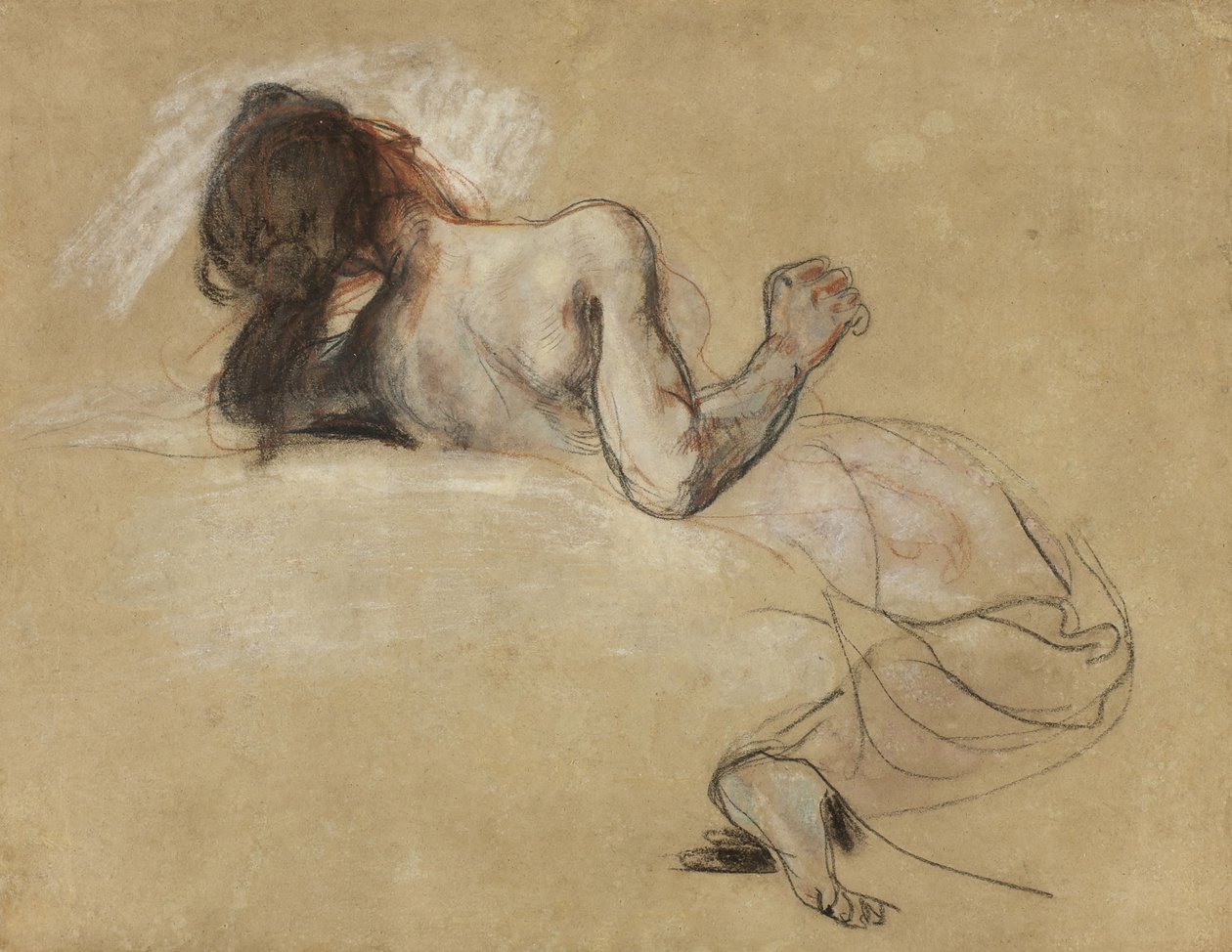 Hiipivä nainen, 1827 tekijältä Ferdinand Victor Eugene Delacroix