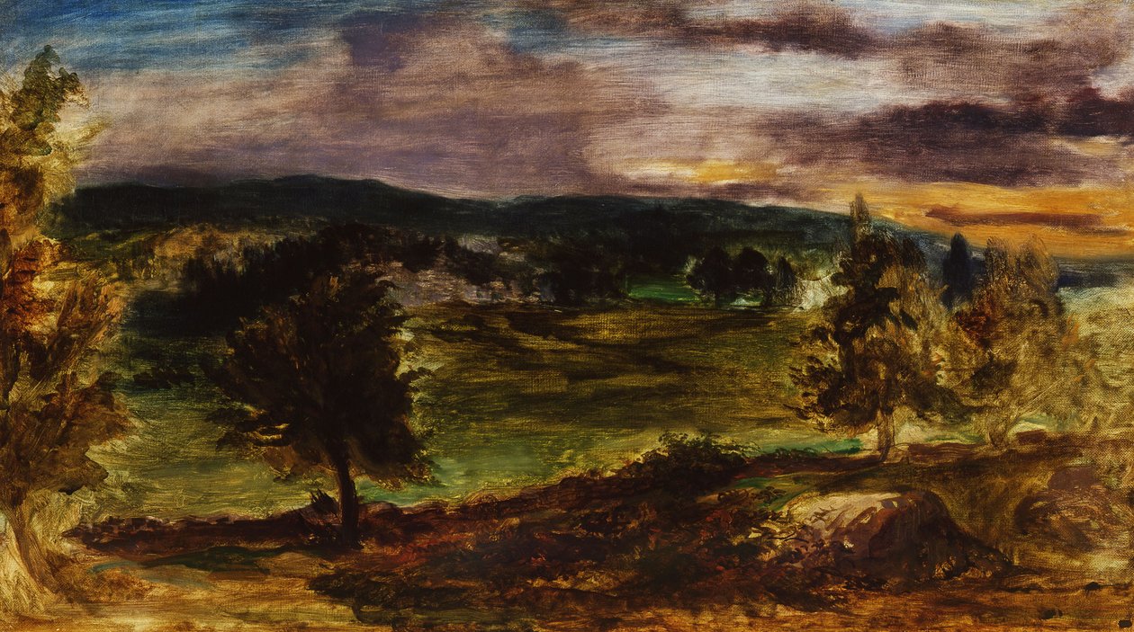 Maisema Champrosayssa tekijältä Ferdinand Victor Eugene Delacroix