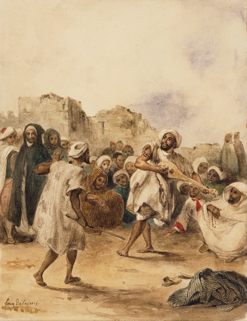 Kävelevät pelaajat, 1833 tekijältä Ferdinand Victor Eugene Delacroix