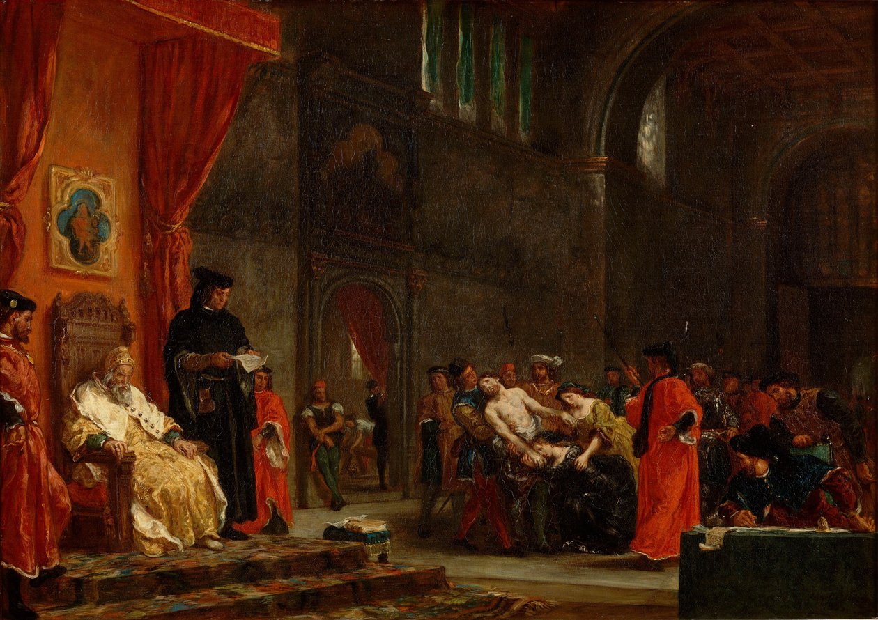 Kaksi Foscaria, 1855 tekijältä Ferdinand Victor Eugene Delacroix