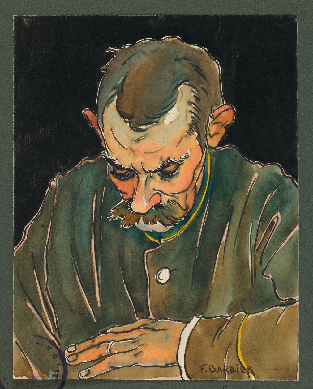 Phongeron lukee vaimonsa kirjeen, Gustrow... tekijältä Fernand Barbier