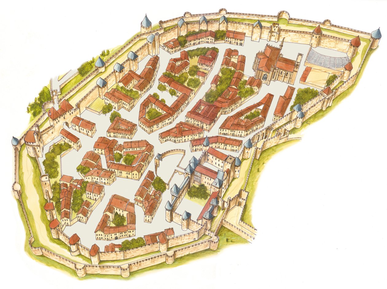 Carcassonne, Ranska. Ilmakuva tekijältä Fernando Aznar Cenamor