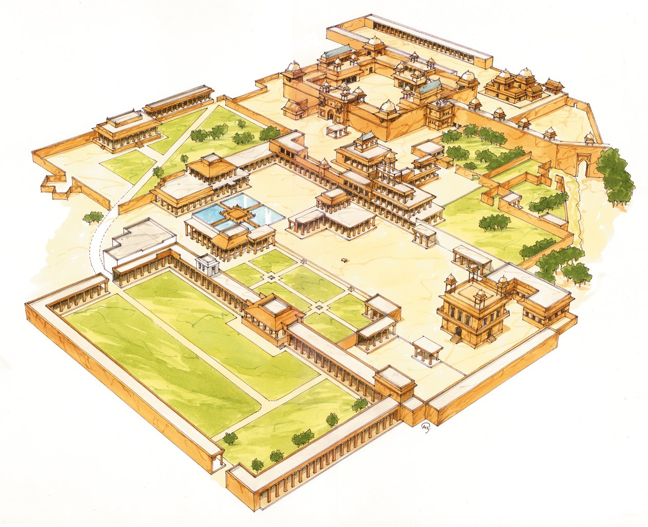 Fatehpur Sikri. Adra. Intia tekijältä Fernando Aznar Cenamor