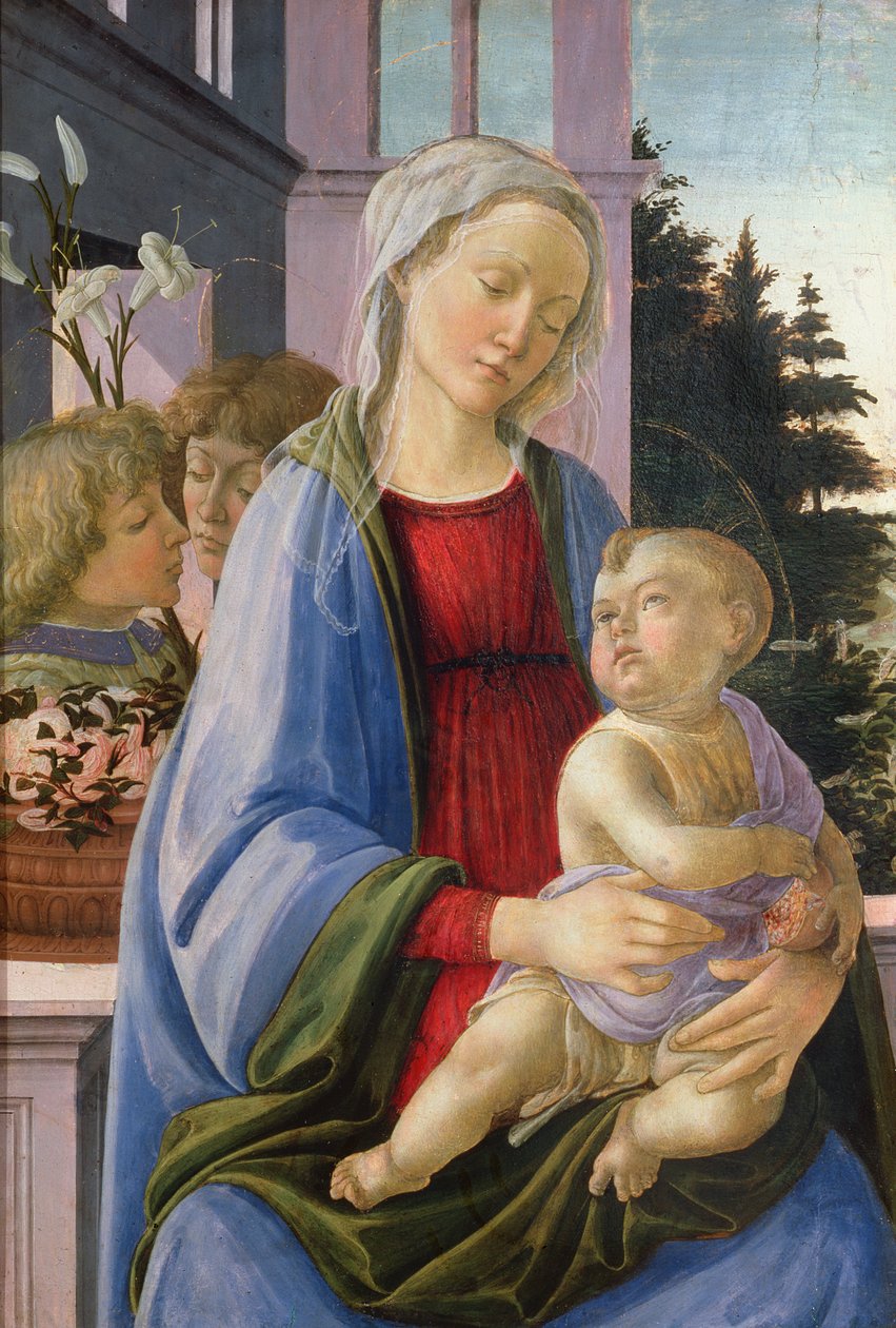 Madonna ja lapsi enkelien kanssa (Granaattiomenan Madonna) tekijältä Filippino Lippi