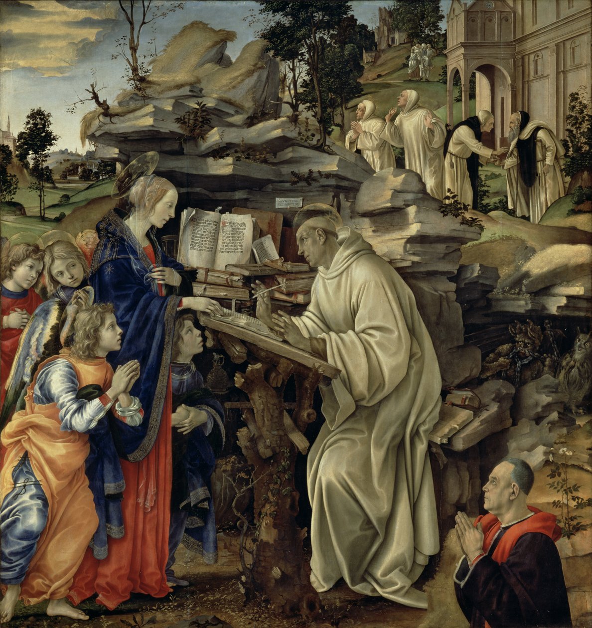 Pyhän Bernardin visio, n. 1485-1487 (tempera ja öljy paneelissa) (katso lisätietoja kohdasta 82733) tekijältä Filippino Lippi