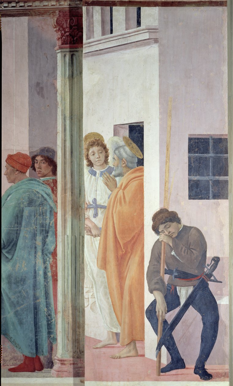 Pyhä Pietari vapautettu vankilasta, n. 1480 tekijältä Filippino Lippi