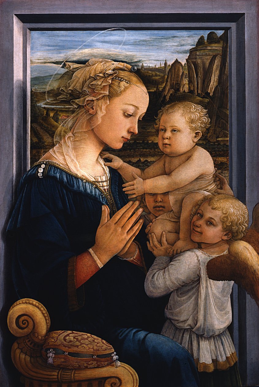 Madonna ja lapsi kahden enkelin kanssa tekijältä Fra Filippo Lippi