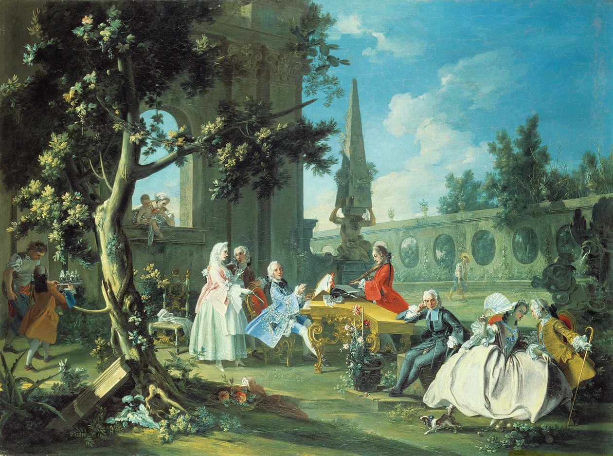 Konsertti puutarhassa, noin 1750 tekijältä Filippo Falciatore