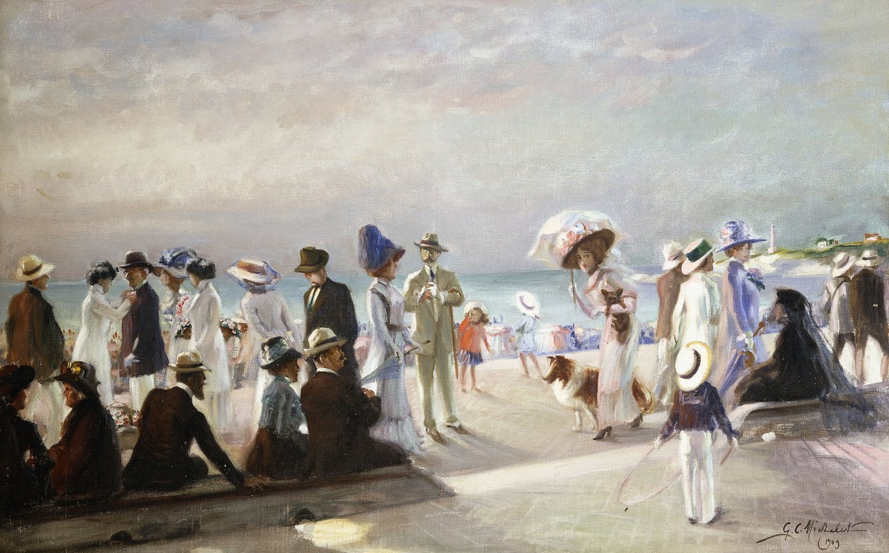 Beach Scene; Scene de Plage tekijältä Firmin Marcelin Michelet
