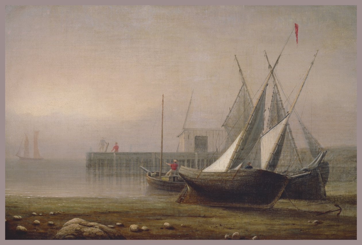 Kalastusveneet laskuveden aikaan, noin 1850-luku tekijältä Fitz Henry Lane