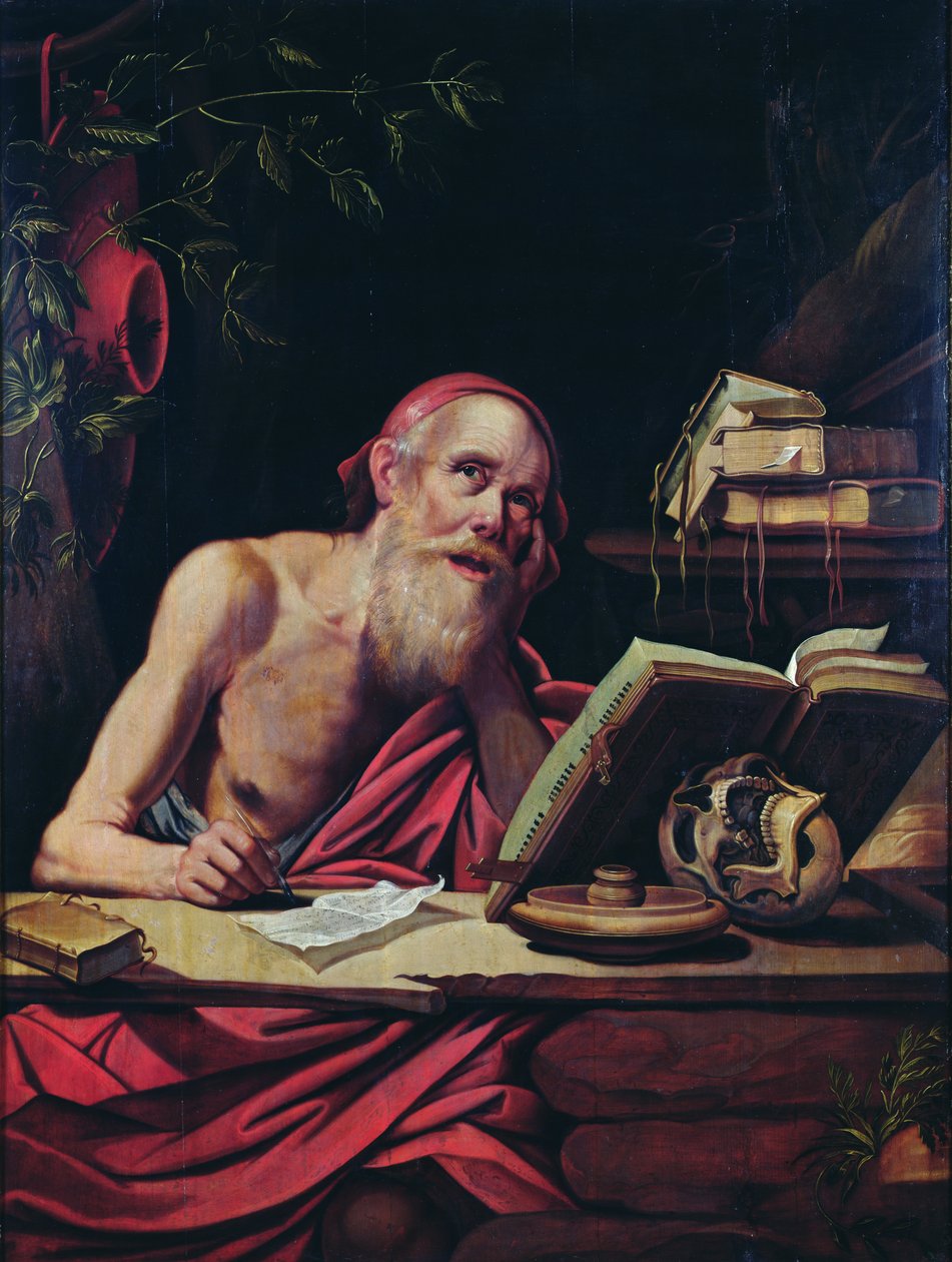 St. Jerome (öljy puulle) tekijältä Flemish School
